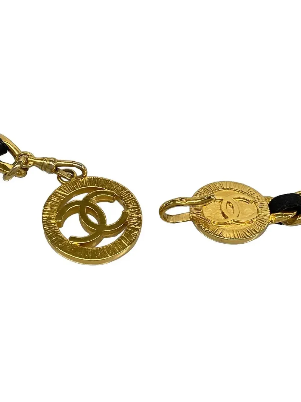 Chanel Gold Black Hardware Leather Belt #298069C11B